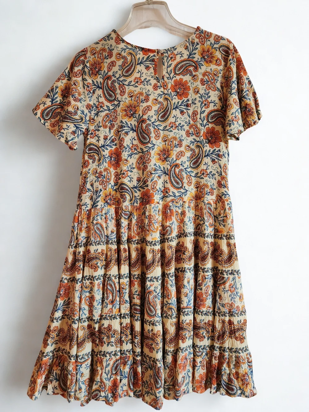 Bila Boho Floral V-Neck Tiered Dress Women's Size Medium